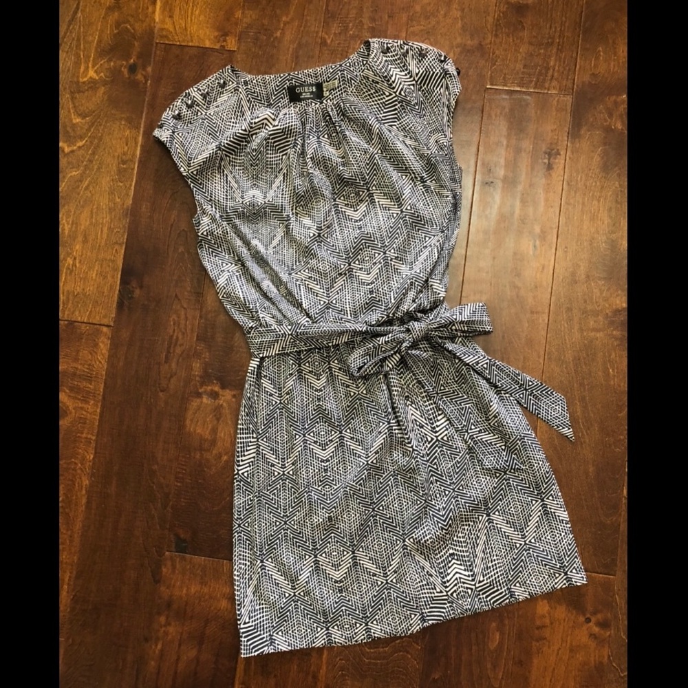 Guess Black and Cream Aztec Print Dress- sz 0